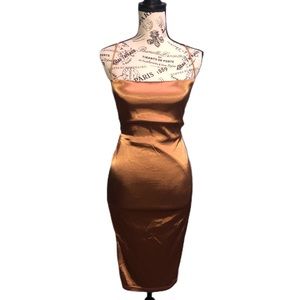 Miss Lola Salty Bronze Midi Dress